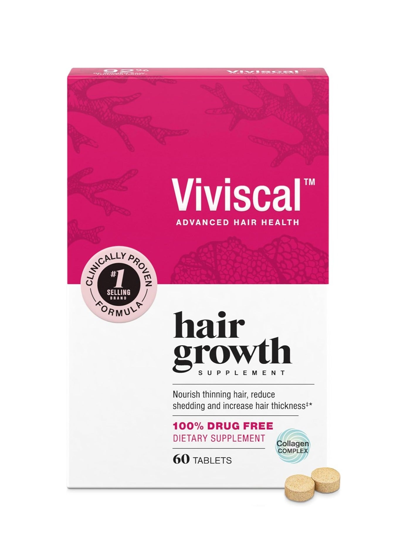 Hair Growth Supplement for Women, Nourish Thining Hair and Increase Hair Thickness - 60 Tablets