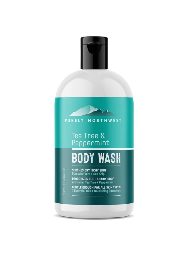 Tea Tree Body Wash for Men and Women – Natural Tea Tree Oil Body Cleanser for Odor, Skin Irritations, Hydrating Shower Gel for Sensitive Skin, Gentle and Refreshing Body Wash
