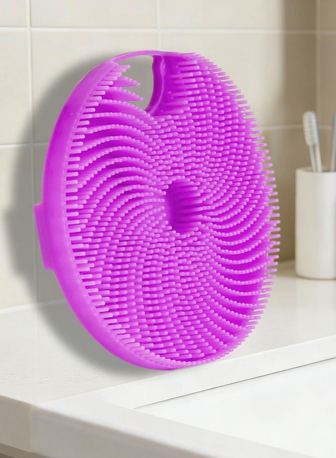 Silicone Body Brush, Gentle Exfoliating Shower Scrubber, Long Lasting and More Hygienic,1 Pack, Purple
