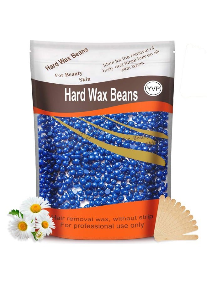 Hard Wax Beads for Hair Removal, Yovanpur Wax Beads for Sensitive Skin, Har Wax Beans for Coarse Hair, Waxing beads for Face, Eyebrow, Body, Bikini, Brazilian At Home 300g (10 Oz)/bag (Blue)