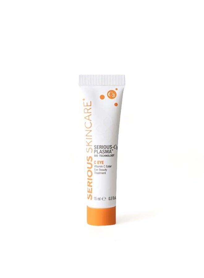 Vitamin C Eye Beauty Treatment Gel - Hyaluronic Acid & Collagen - For Undereye Lines, Wrinkles, Dark Circles - Hydrating & Soothing - C3 Plasma C Ester Biotechnology 0.5 oz.
