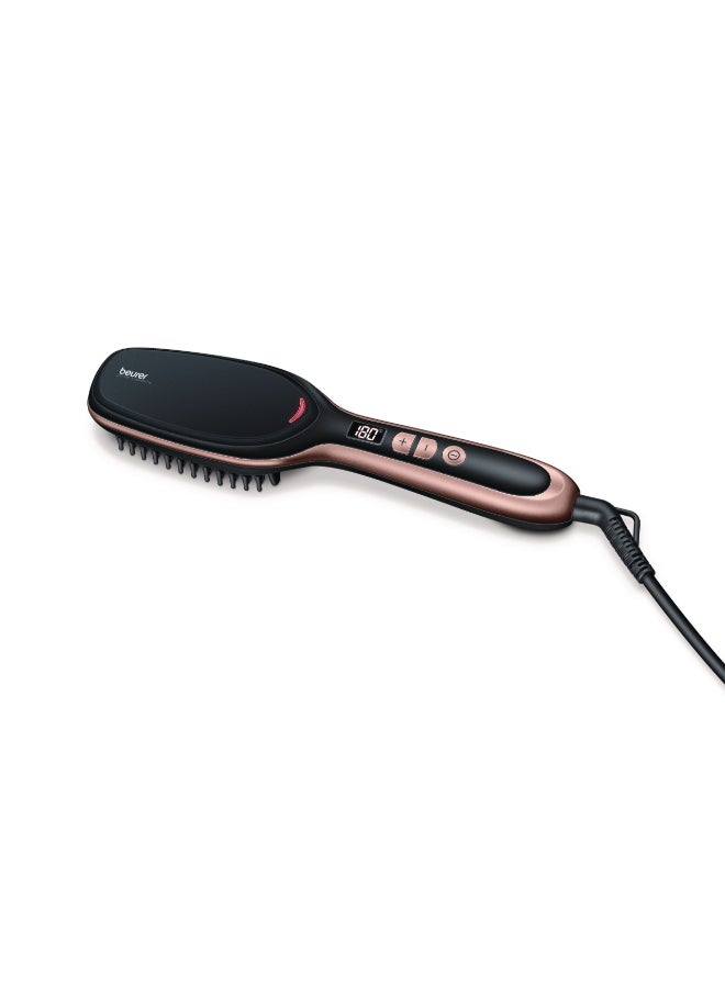 HS 60 Hair Straightening Brush, Ceramic-Coated Bristles with Integrated Ion Function for Sleek and Shiny Hair