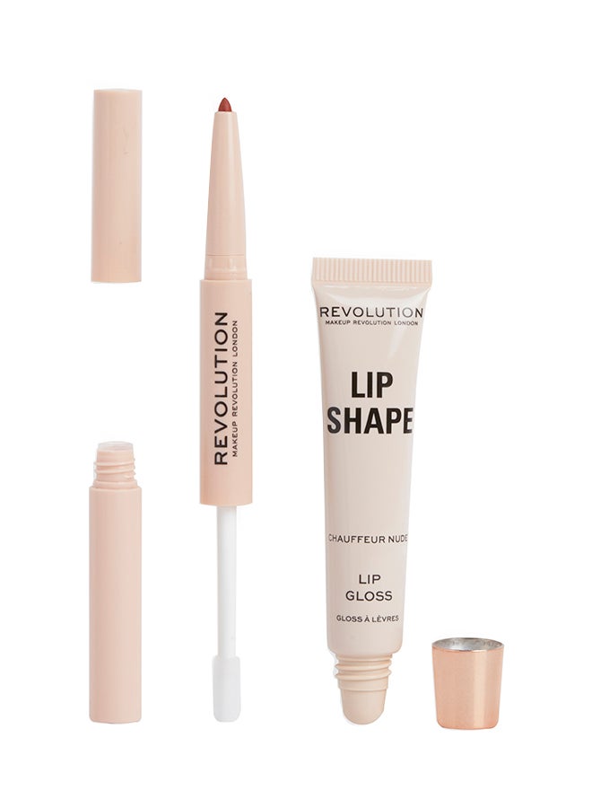 Makeup Revolution Lip Lift Kit Burgundy Brown