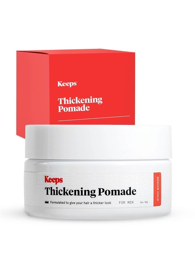 Matte Thickening Hair Pomade for Men, Medium Hold - Natural Ingredients for Thicker Fuller Looking Hair - Biotin, Caffeine, Green Tea & Saw Palmetto - All Day Hold For All Hair Styles