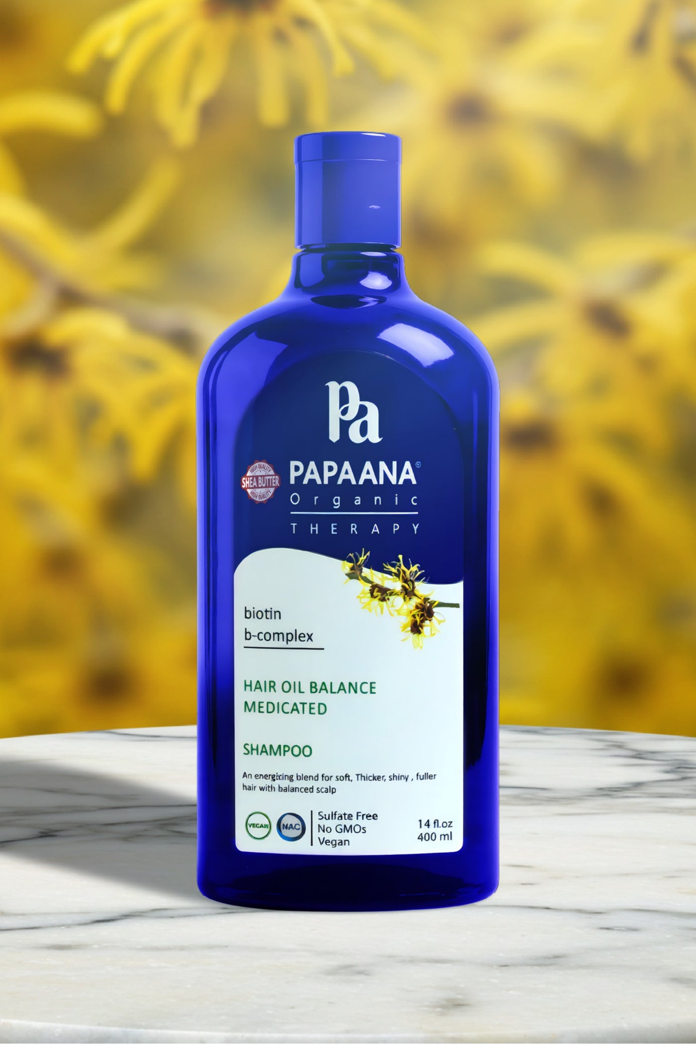 Hair Oil Balance Medicated Shampoo with Shea Butter – 400ml, Soft, Thicker, Shiny & Fuller Hair with Shea Butter