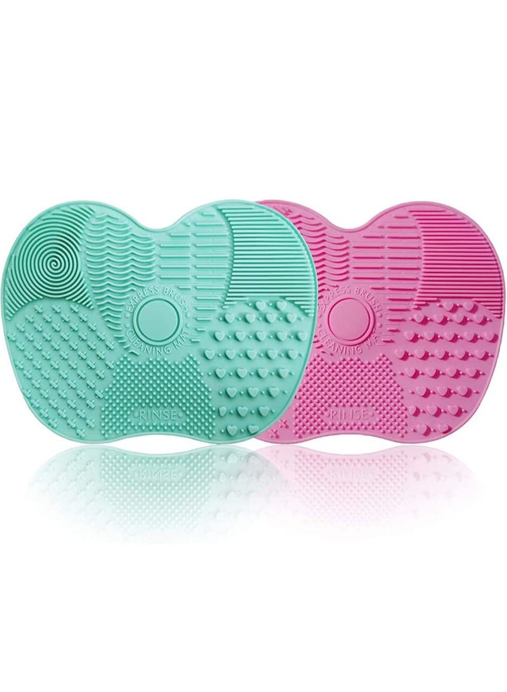2 Packs Makeup Brush Cleaning Mat Silicone Makeup Brush Cleaner Makeup Brush Cleaning Pad and Scrubber with Suction Cup Portable Washing Tool for Makeup Brushes