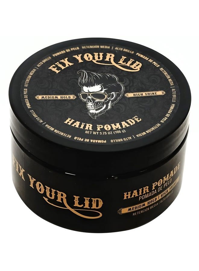 Hair Pomade for Men - Water Based Pomade with Medium Hold and High Shine - Match all Mens Hair Types & Styles - Easy To Wash Out - 3.75 Oz