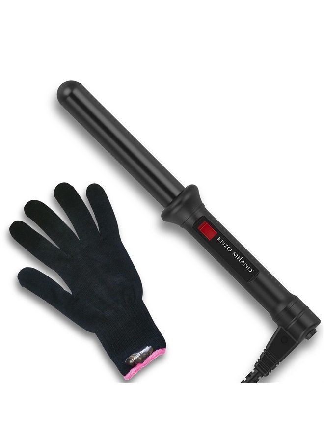 ENZO Milano 25mm (1 Inch) Analog Clipless Ceramic Curling Iron / Curling Wand