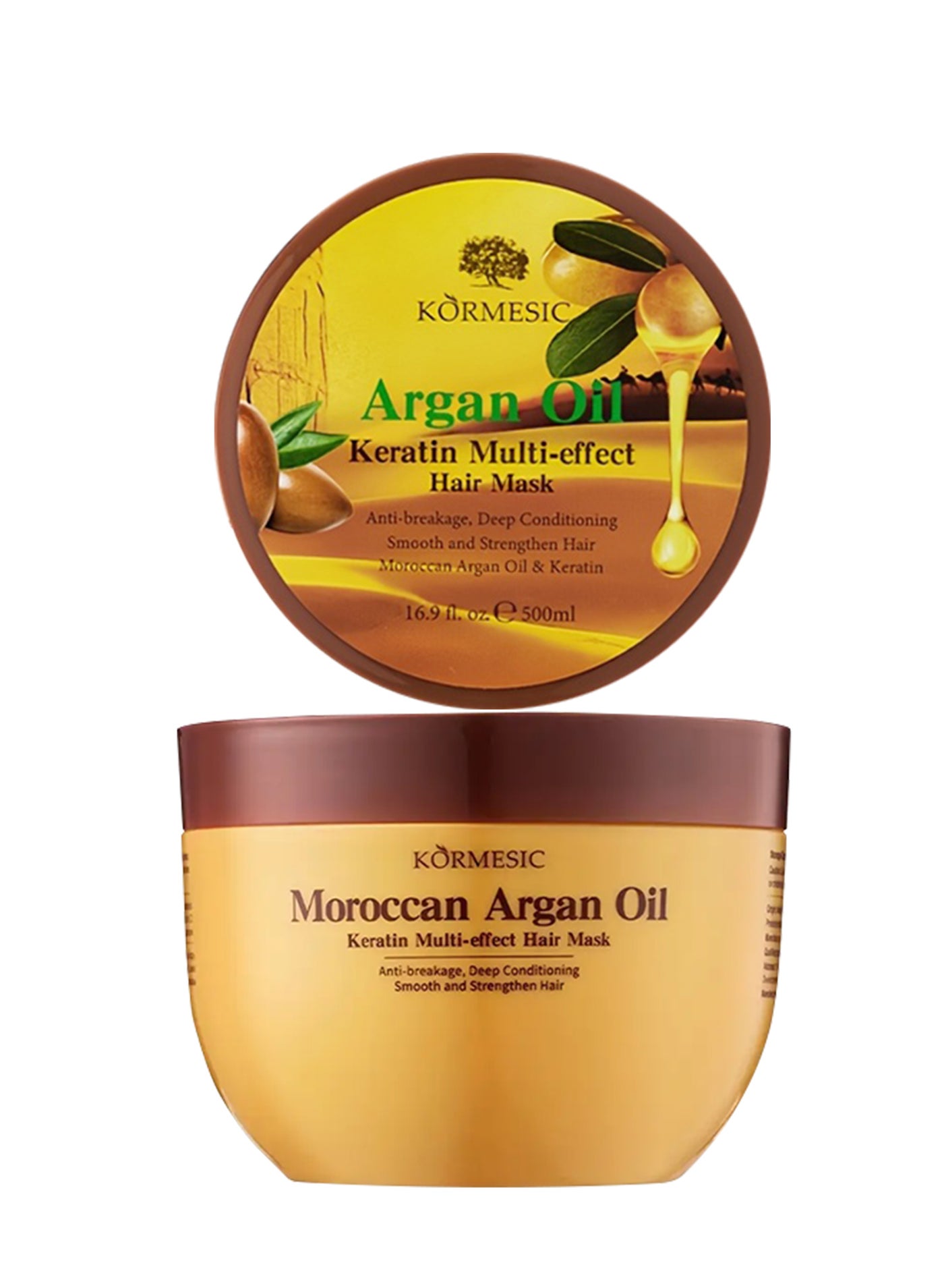 500ml Argan Oil Keratin Multi Effect Hair Mask Collagen Professional Damage Silk Protein Argan Oil Hair Mask Hair Roots Repairing Frizzy Dry Hair Smoothing Nourishing Hair Mask Keratin Hair Mask