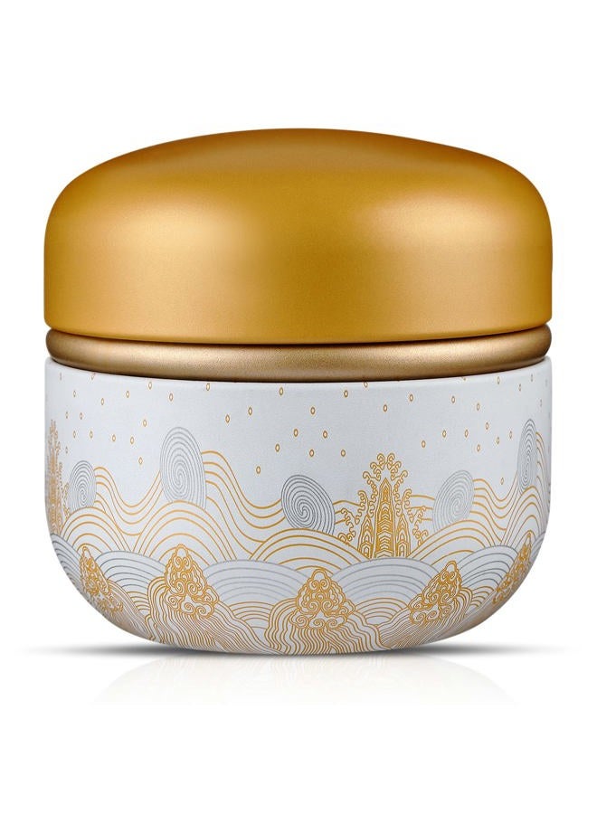 Body Powder Powder Case with Powder Puff Powder Container Tea Canister for Baby and Adult Body Talcum Powder Tea Box (Yellow Sea)