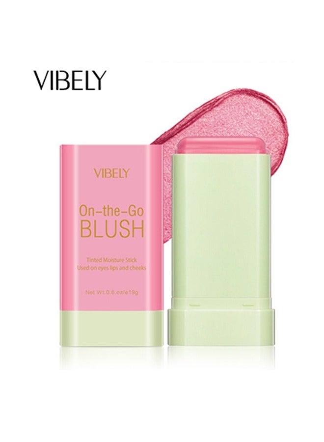 On The Go Blush,Blush Stick Blush Makeup Wand, Cream Blush For Cheeks Tint,Long-Wearing,Natural-Looking Face Foundation Bright Peach Blusher for Daily Wear 3D Wonder Stick （#V01）