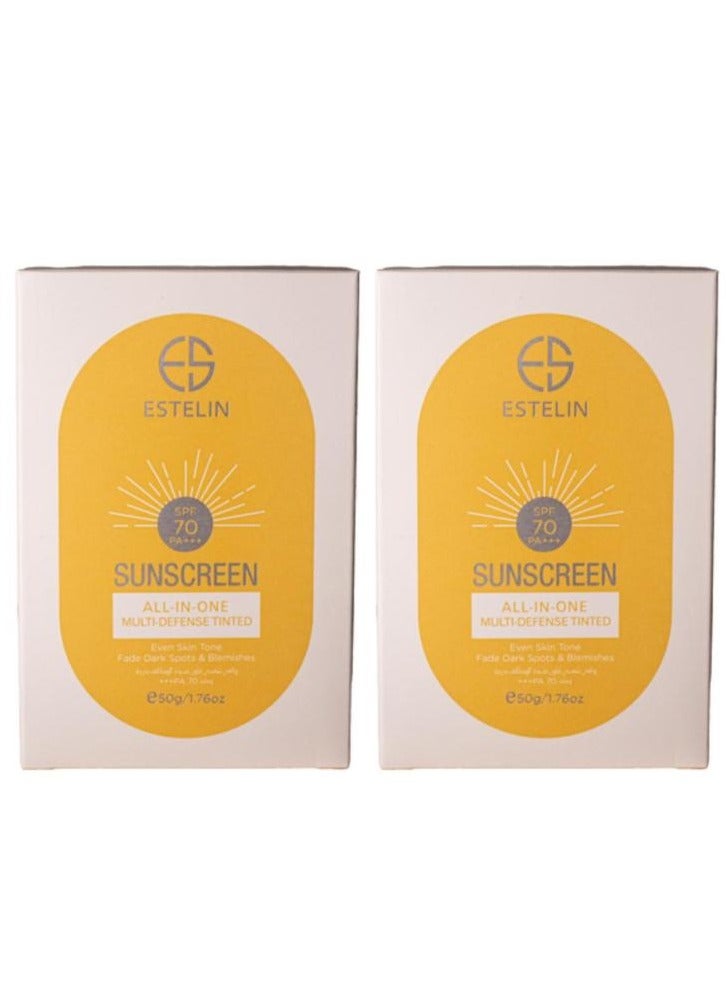 Multi Defense Tinted Sunscreen SPF 70 PA+++ -50g 2pcs
