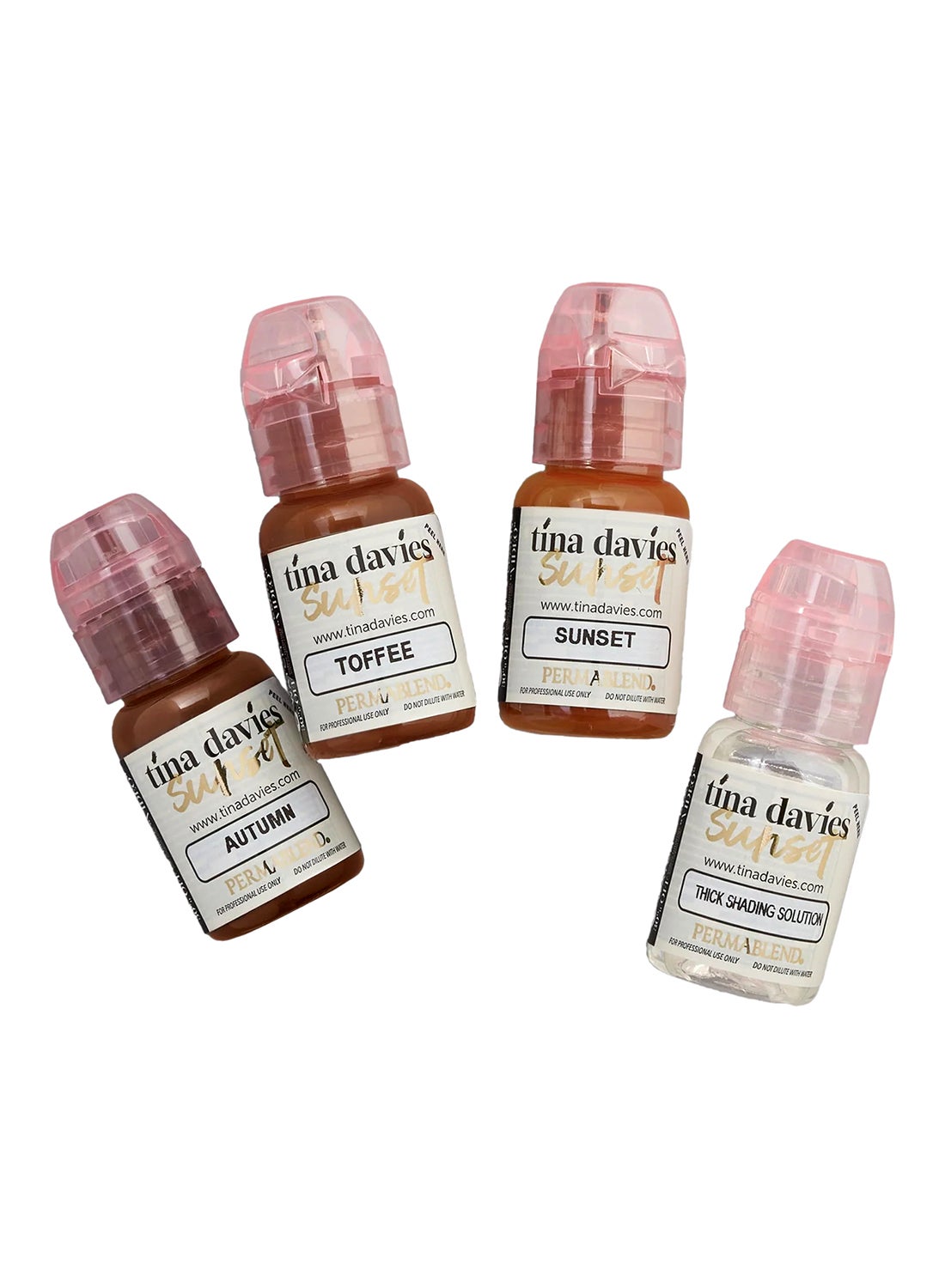 Sunset Brow Collection Professional Permanent Eyebrow Pigments 4x15Ml