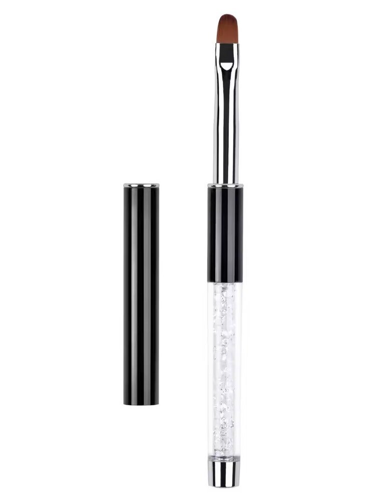 Oval & Flat UV Gel Nail Brush Rhinestone Handle Professional Nail Art Design Brushes