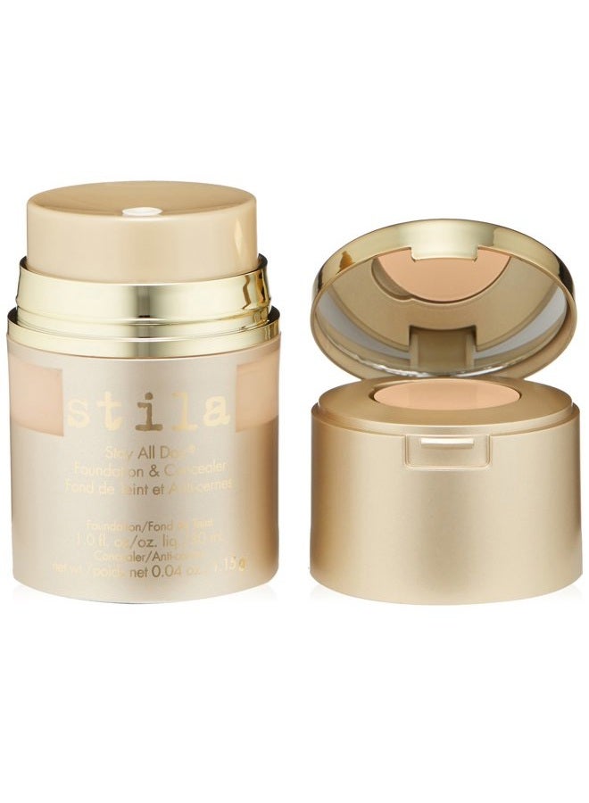 Stay All Day Foundation & Concealer, Porcelain, 1 Ounce