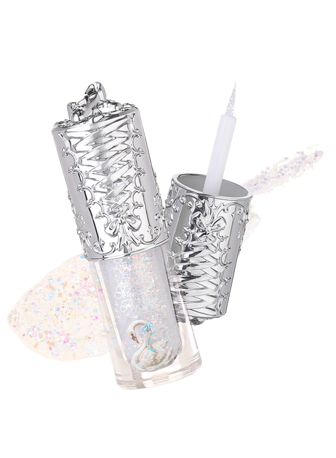 Swan Ballet Liquid Eyeshadow Pearl Fine Glitter Long-Lasting Quick Dry Shimmer Dust Skins Eyeshadow 4g (01 Diamond Star)