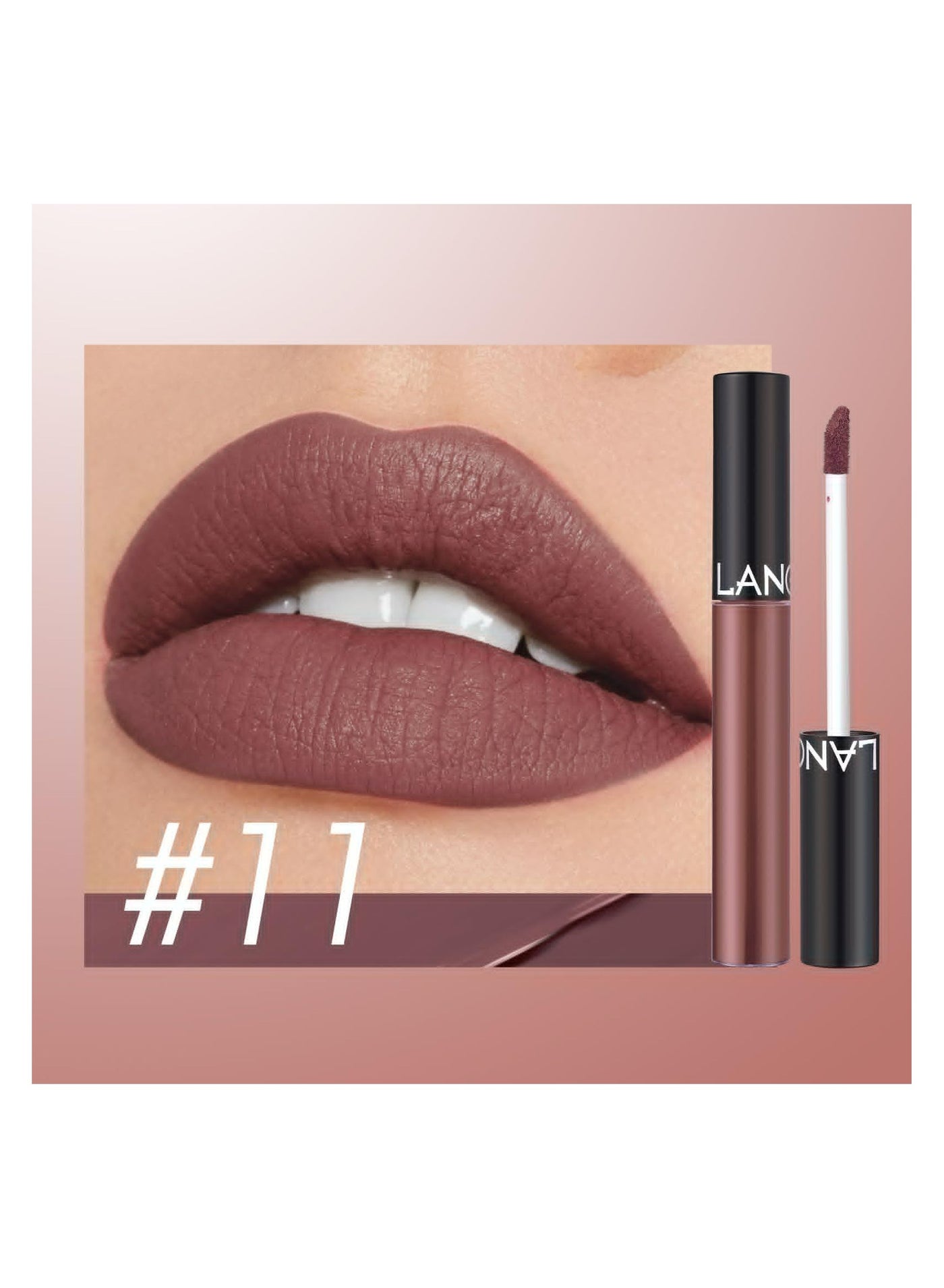 Matte Lipstick: 12 Classic Colors, Non-Stick Cup Lip Gloss(#11)