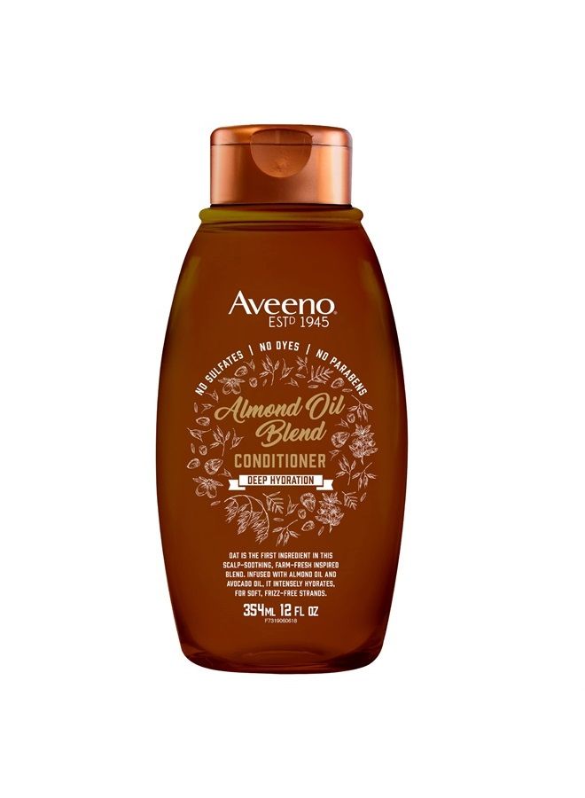 Almond Oil Blend Sulfate-Free Conditioner with Avocado Oil for Intense Hydration, Deep Moisturizing Conditioner for Thick, Curly, Frizzy or Coarse Hair, Paraben & Dye-Free, 12 Fl Oz
