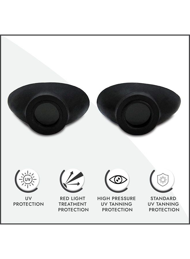 Slim Flex UV Eye Protection, FDA Compliant Individual Tanning Goggles Eyeshields (Black)