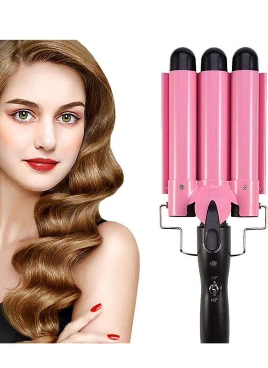 Ceramic Hair Curler Triple Barrel Curling Iron Professional Hair Tools Styler 25mm Big Wave Hair Waver Roller Curling Wand