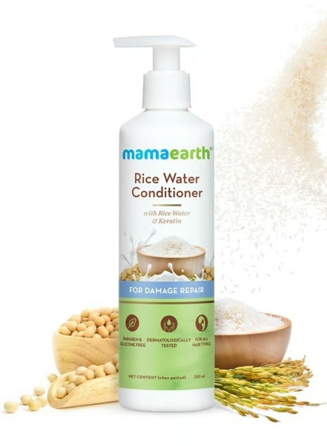 Mamaearth Rice Water Conditioner with Rice Water and Keratin for Damaged, Dry and Frizzy Hair - 250 ml