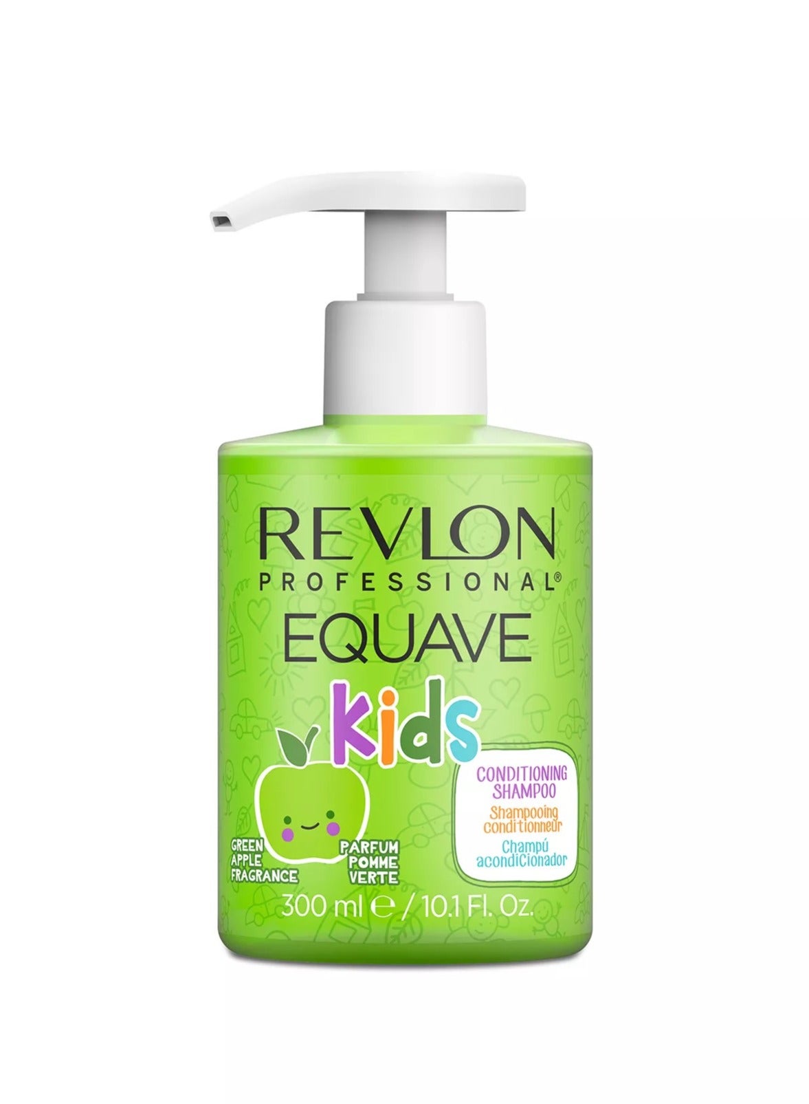 Revlon Professional Equave Kids Conditioning Shampoo, 300ml – Sulphate-Free Formula with Green Apple Fragrance, Gentle Hair Care for Kids, Detangling & Moisturizing