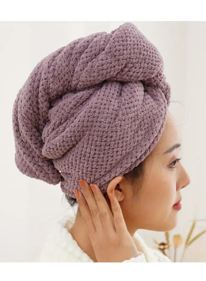 Thickened Bath Cap, Quick-drying Hair Turban, Water Absorption Hair Drying Cap for All Hair Types