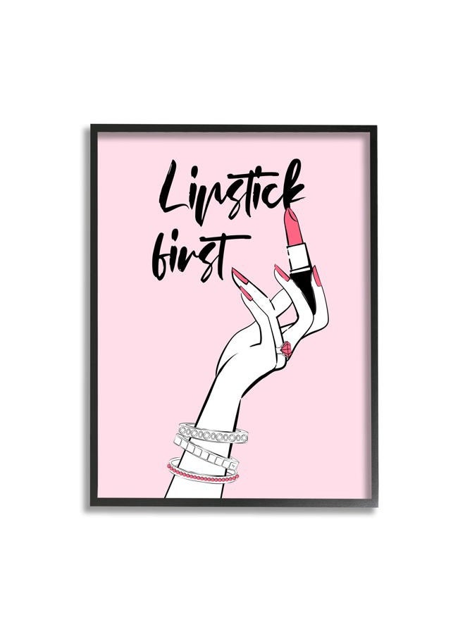 Lipstick First Makeup Calligraphy Glamorous Phrase Jewelry Accessories, Design by Martina Pavlova