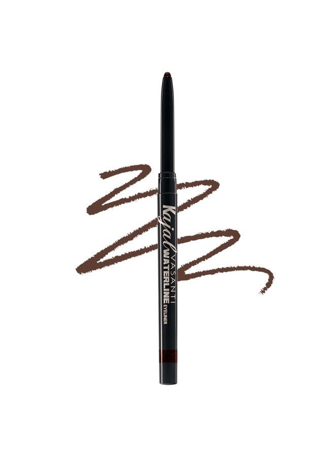 Kajal Waterline Eyeliner Pencil - Long-lasting, Waterproof, Smudge-proof, Safe for Sensitive Eyes, Waterline Eye Liner - Opthalmologist Approved and Tested (Rich Brown)