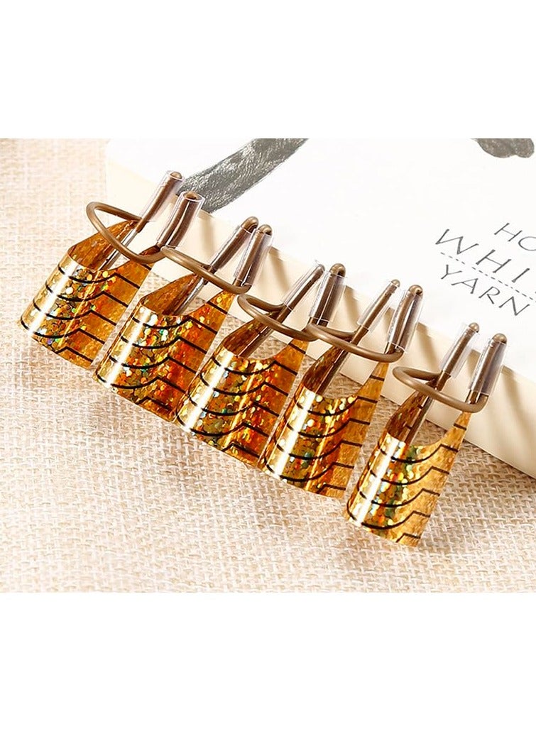 Reusable Gel Nail Extenders with Adjustable Sizes - Golden And Silver Options - No Smell - Tool And Accessories for Nail Art