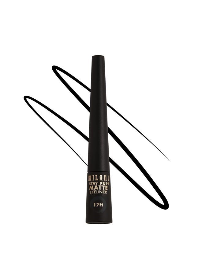 Stay Put Matte 17HR Liquid Eyeliner - Black Matte (0.09 Fl. Oz.) Vegan, Cruelty-Free Liquid Eyeliner - Line & Define Eyes with High Pigment Shades for Long-Lasting Wear