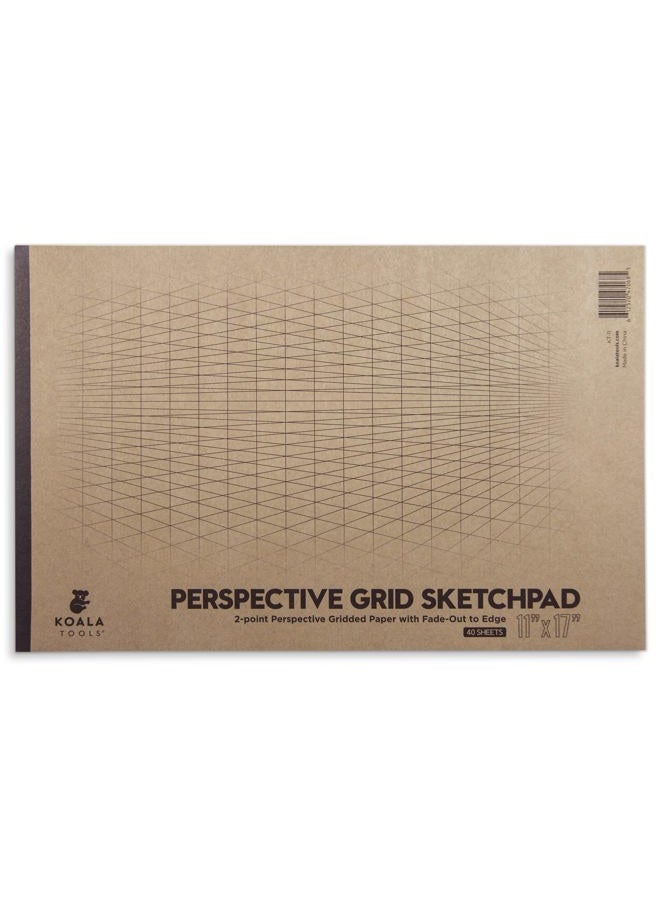 Koala Tools | Drawing Perspective (1 and 2-Point) Large Sketch Pad (2 Point - 11 x 17)