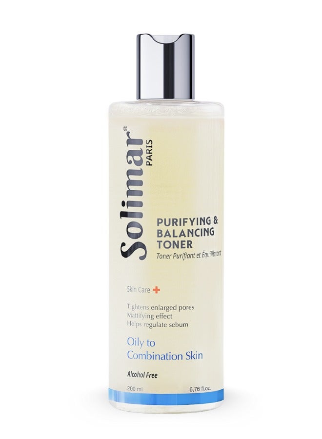 Solimar Paris Purifying & Balancing Leave-On Toner 200ml – Anti-Shine, Oil-Control Toner for Oily & Combination Skin, Refines Pores & Hydrates Lightly
