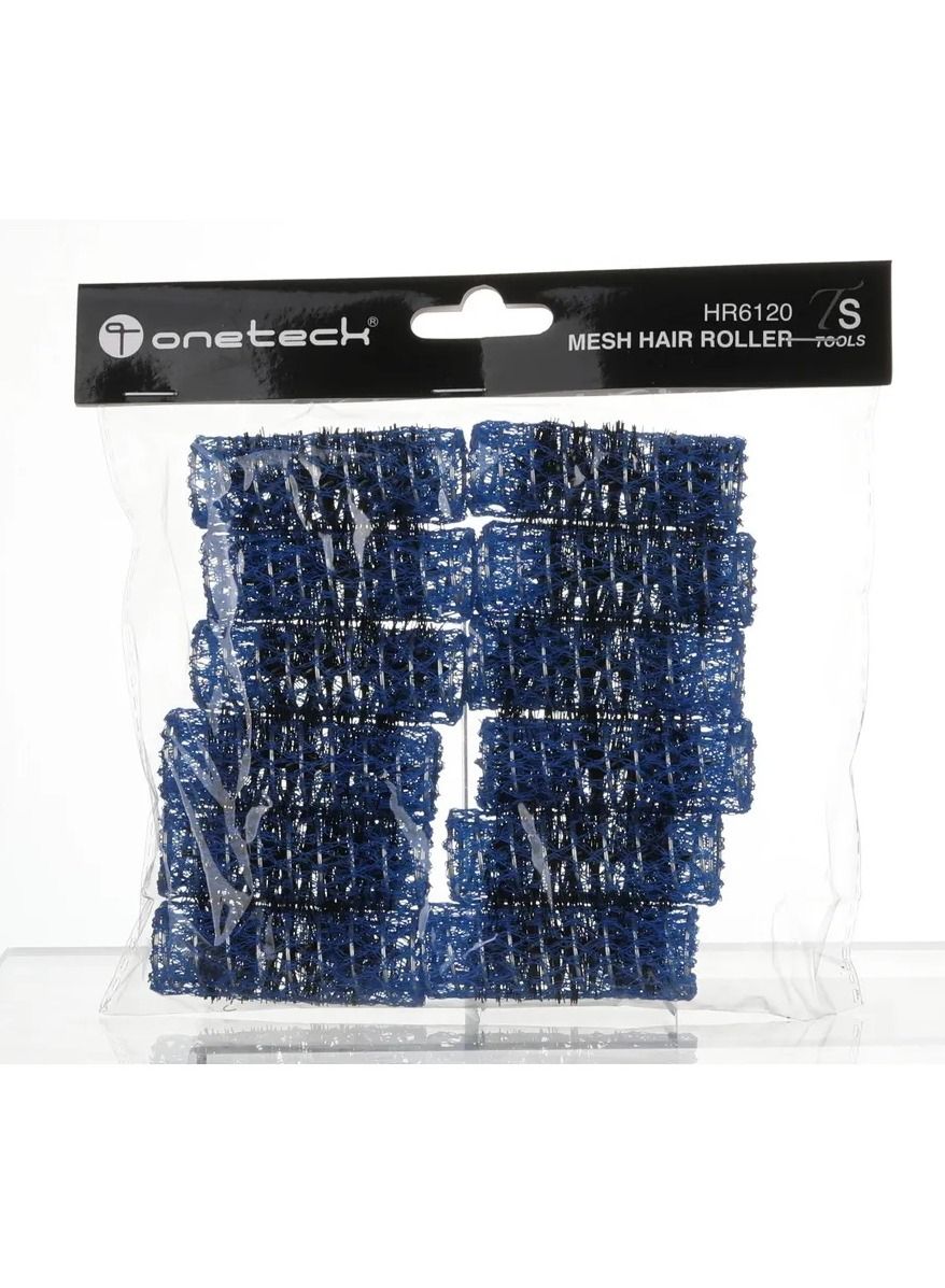 Mesh Hair Rollers For Luxurious Curls & Waves 60mmx20mm Blue