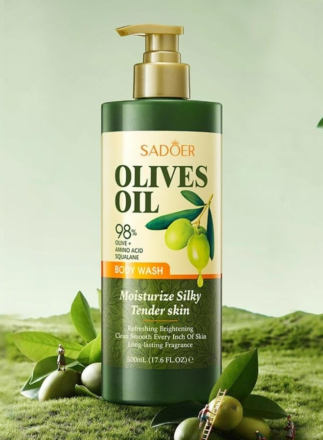 Olives Oil Body Wash Moisturize Silky Tender Skin Refreshing Brightening Long Lasting Fragrance 500 ML