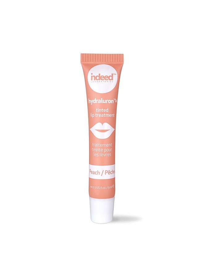 LABS Hydraluron + Tinted Lip Treatment, Hydrating Anti-Aging Lip Balm Treatment for Smooth Lips with Natural, Subtle Color, 9ml (Peach)