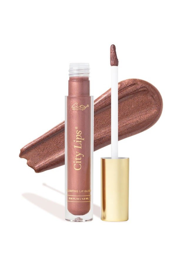 City Lips Plumping Lip Gloss Plum Springs - High-Shine Gloss for Fuller, Younger-Looking Lips | Hydrating & Smoothing Lip Treatment Hyaluronic Acid