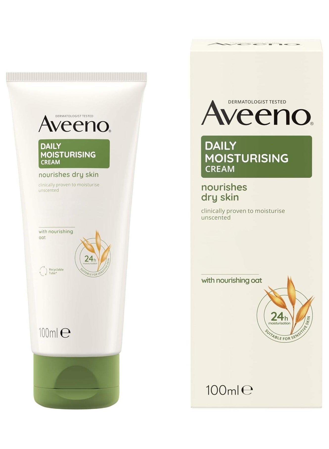 Aveeno Body Cream, Daily Moisturizing Dry & Sensitive Skin 100ml