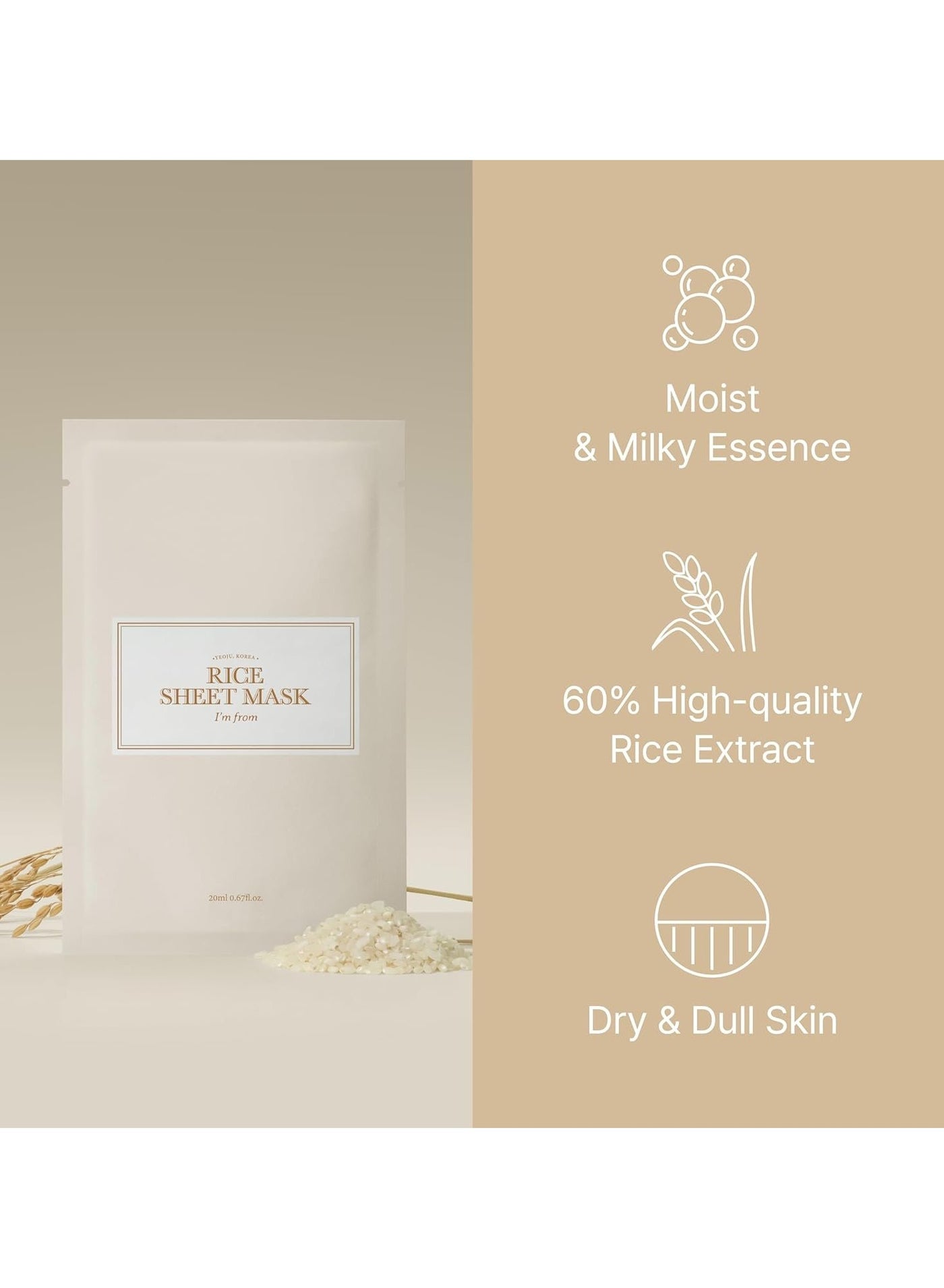 I'm from - Rice Sheet Mask  1 Pcs