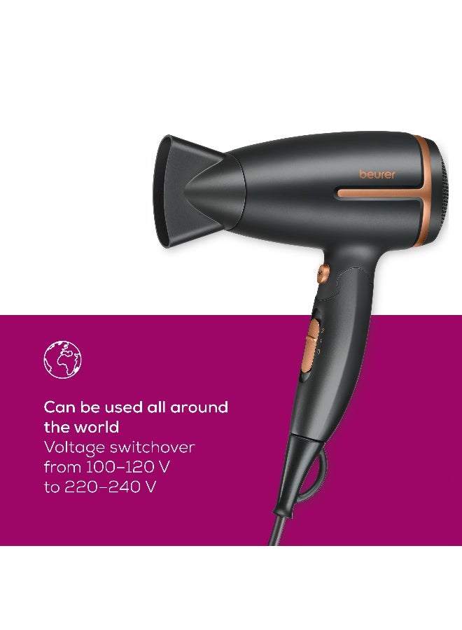 HC 25 Compact Hair Dryer, 1600W Travel-Friendly Blow Dryer, Ionic Technology for Smooth And Shiny Hair, 2 Heat And Speed Settings, Foldable Handle, Cool Air Function, Lightweight And Portable - image 4
