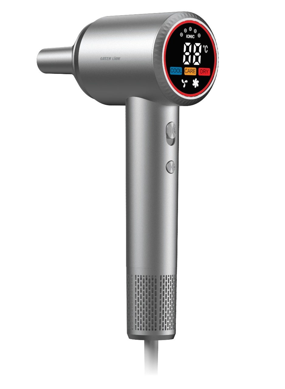 LUXAIR Hair Dryer with Digital Display 1600W Power / Hot, Cold Air Alternating Mode / 3 Heat Settings /Low Noise - Grey