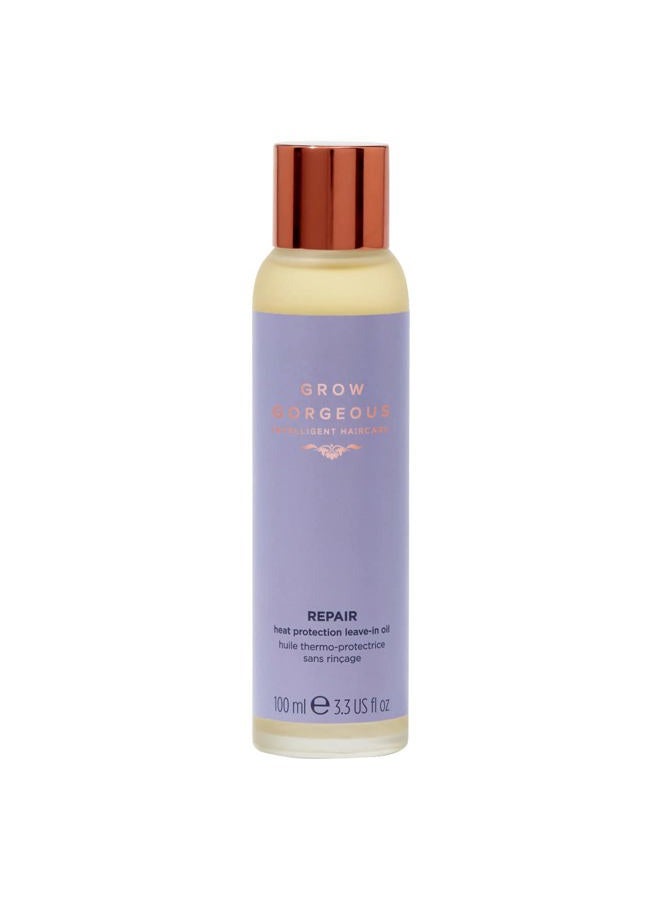 Repair Heat Protection Leave-In Oil 100ml - Seals cuticles, Improves Appearance of Split Ends, Controls Frizz and Protects Hair Fibers - Vegan