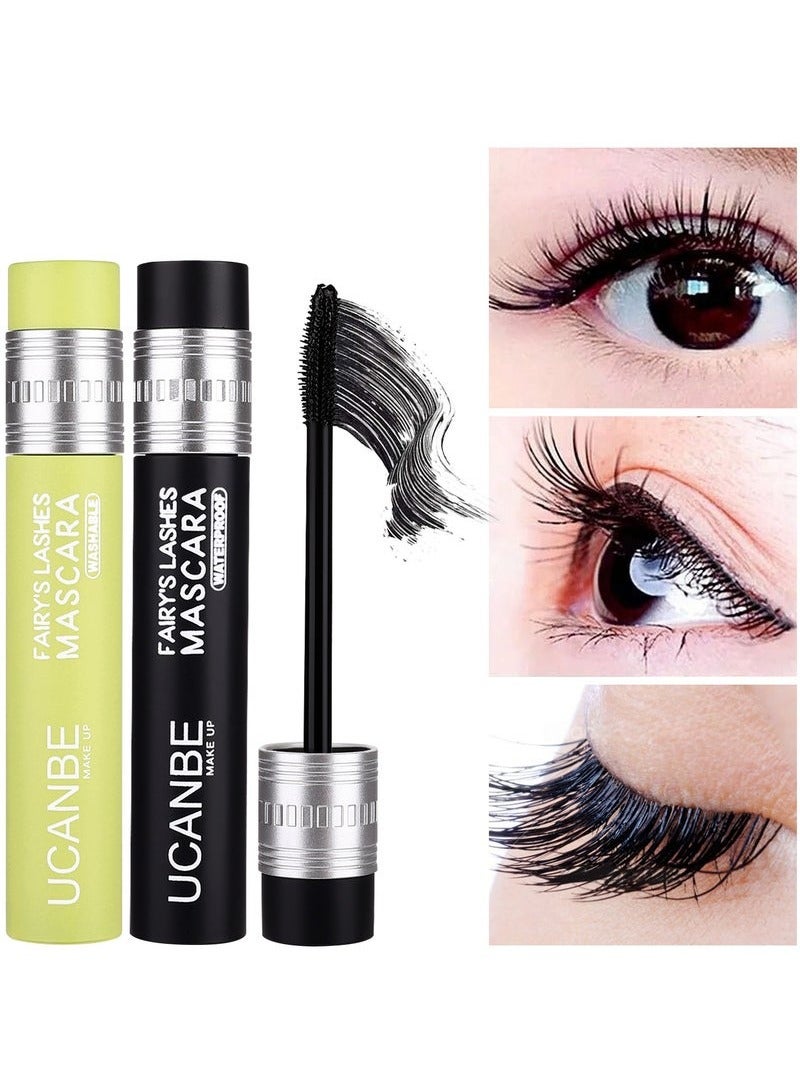 UCANBE 2 Piece Mascara Set Volumizing Curl and Waterproof Lengthening Smudge Proof Formula