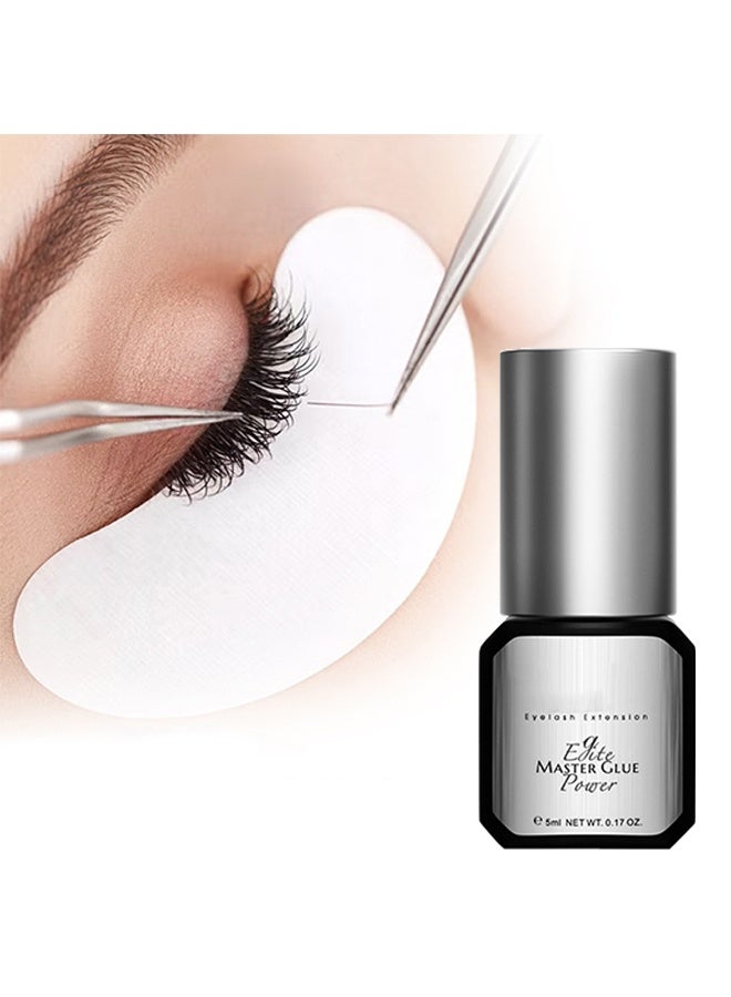 Master Glue,Extra Strong Eyelash Extension Glue,(0.17fl.oz / 5ml) / 0.5-1 Sec Drying time/Retention,7 Weeks/Maximum Bonding Power/Professional Use Only Black Adhesive/for Semi-Permanent Extensions 5ml