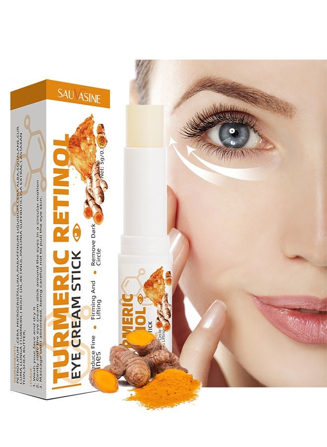 Turmeric Retinol Eye Cream Stick- For Dark Circle Puffiness Eye Bags And Fine Lines Turmeric Retinol Eye Cream Eye Brightener Stick Under Eye Cream For Anti Aging Improve Eye Skin