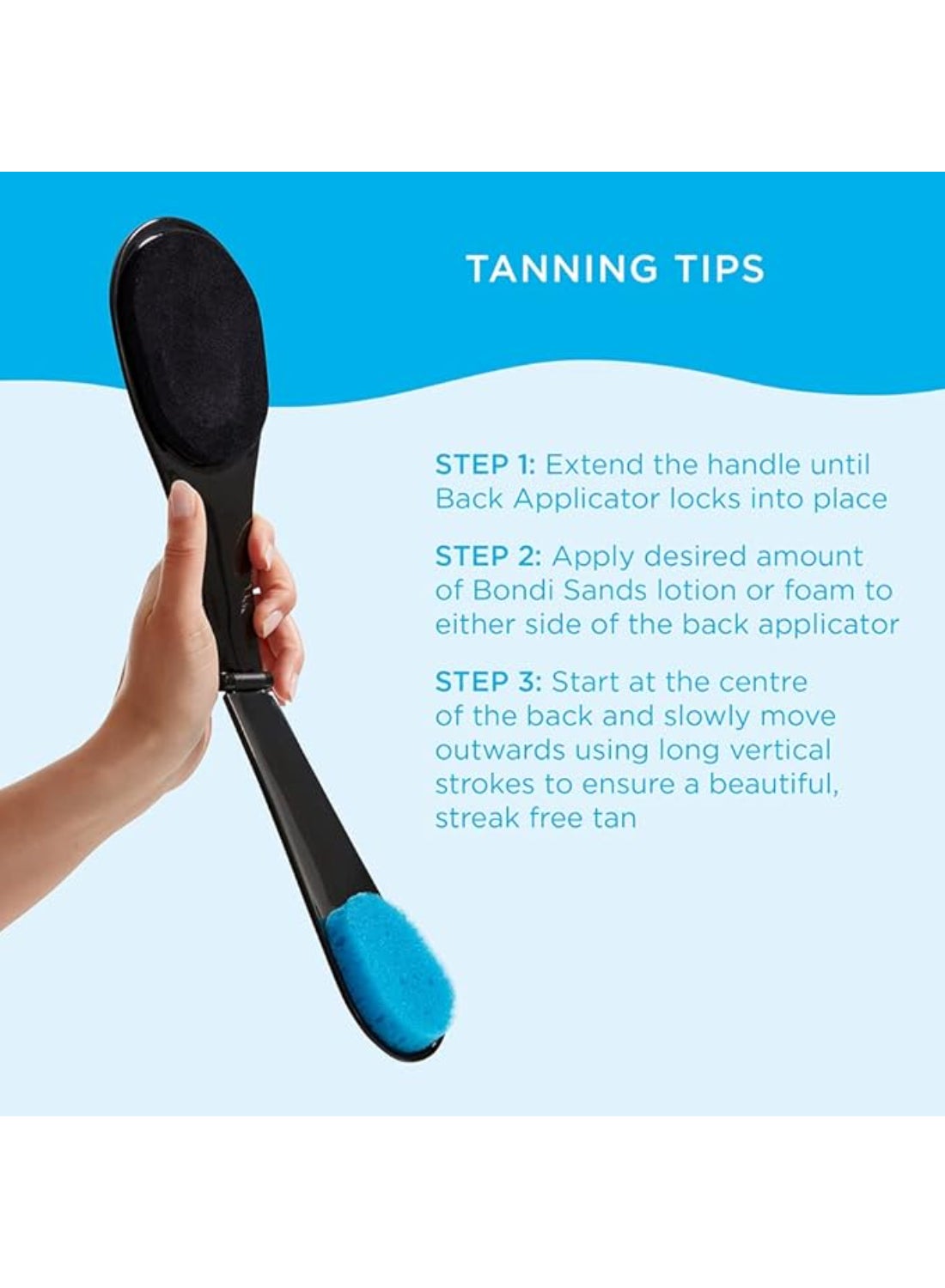 Reusable Self Tan Back Applicator | Long-Handle Self Tanning Applicator Tool for Back & Hard-to-Reach Areas | Streak-Free Even Coverage Self Tan Tool | Eco-Friendly Reusable Tanning Accessory - image 3