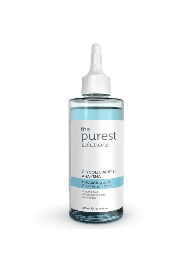 Glycolic Acid 5% AHA + BHA Exfoliating And Clarifying Toner 200ml