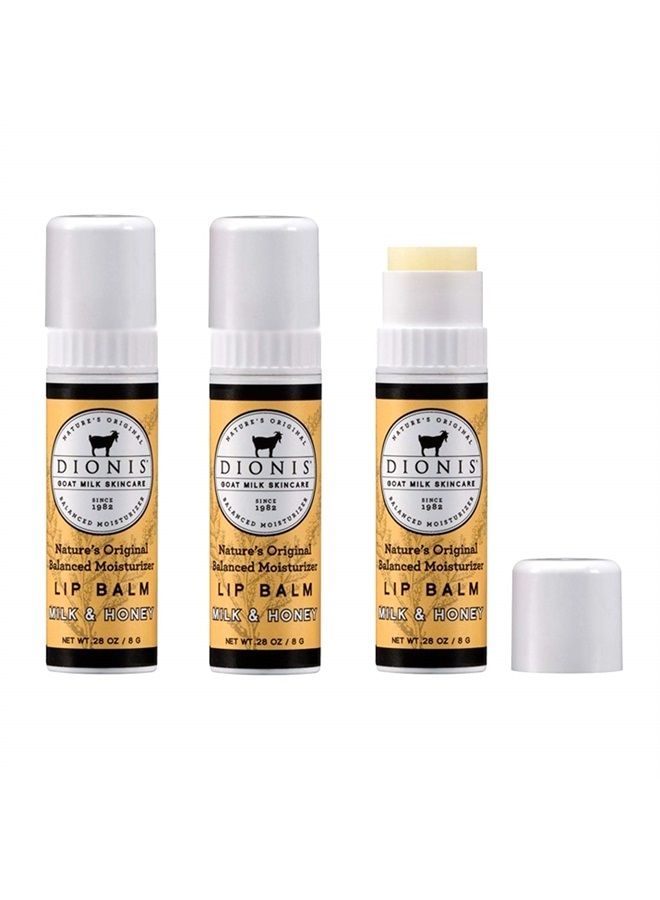 Goat Milk Lip Balm 3 Piece Set - Milk and Honey