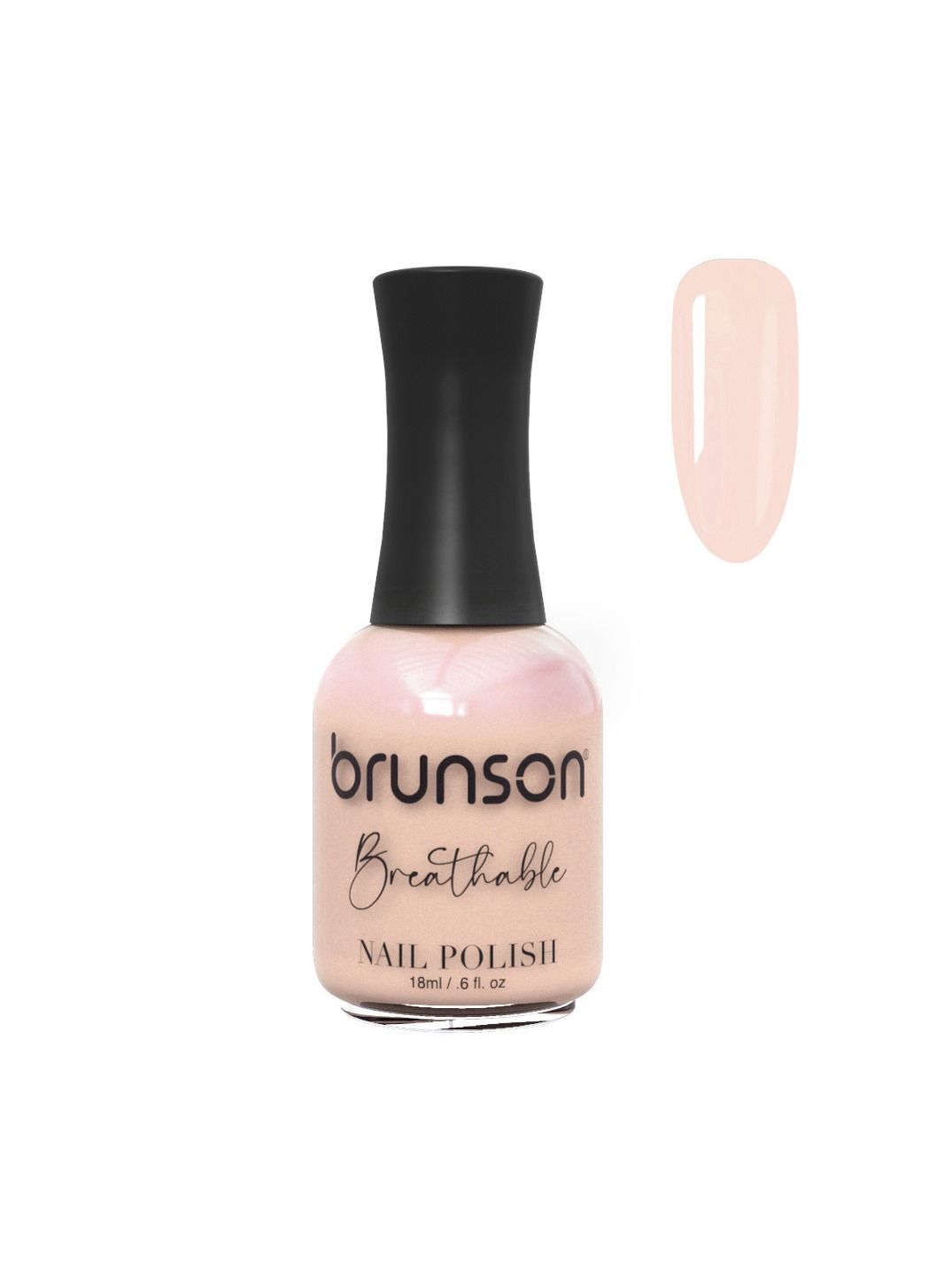 Brunson breathable nail polish halal nail lacquer wudu friendly quick dry long lasting but easy peel off glossy shine water based nail paint 18ml