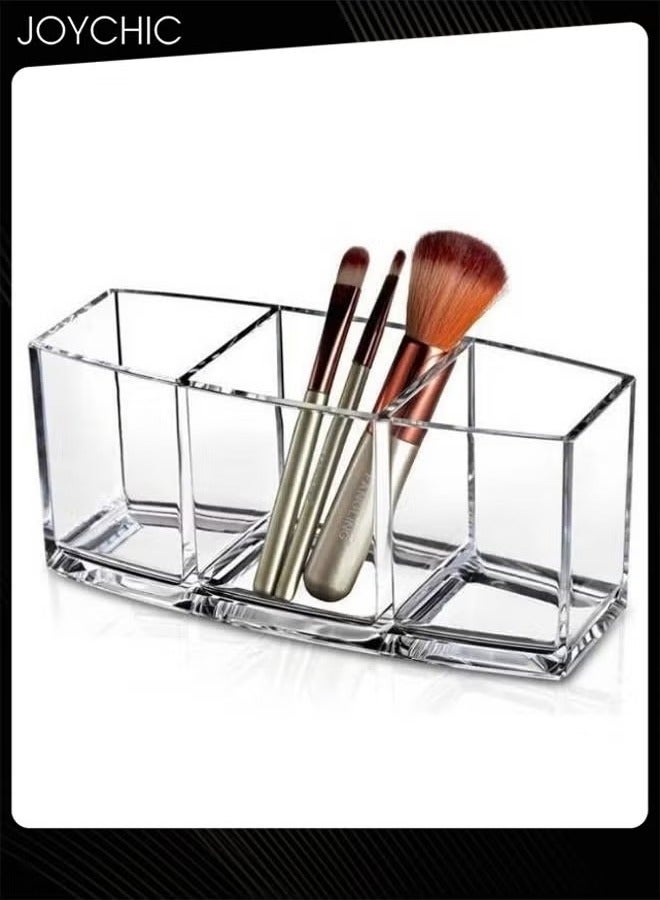 Acrylic Makeup Brush Holder - Clear Cosmetic Makeup Brush Organizer and Storage Box
